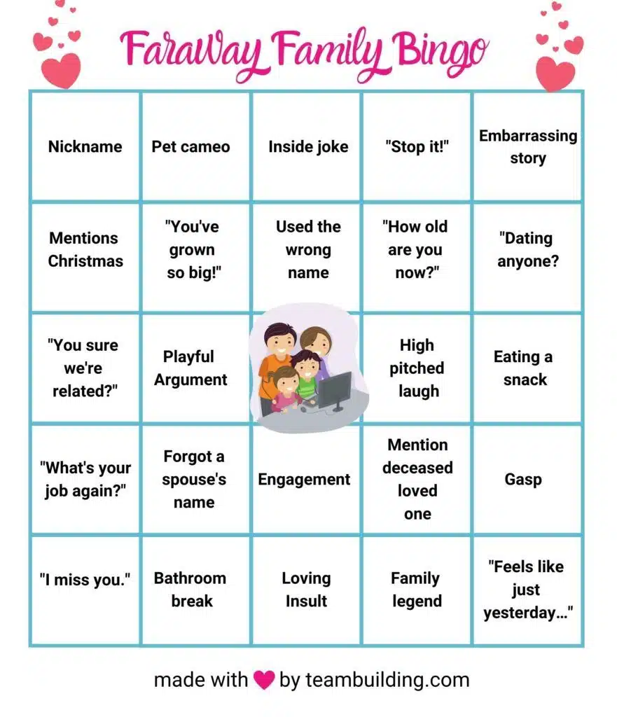 Zoom Family Bingo Board