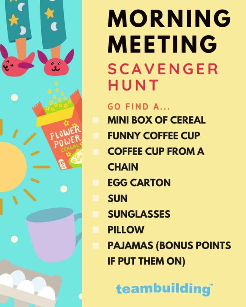 Virtual Morning Meetings Scavenger Hunt