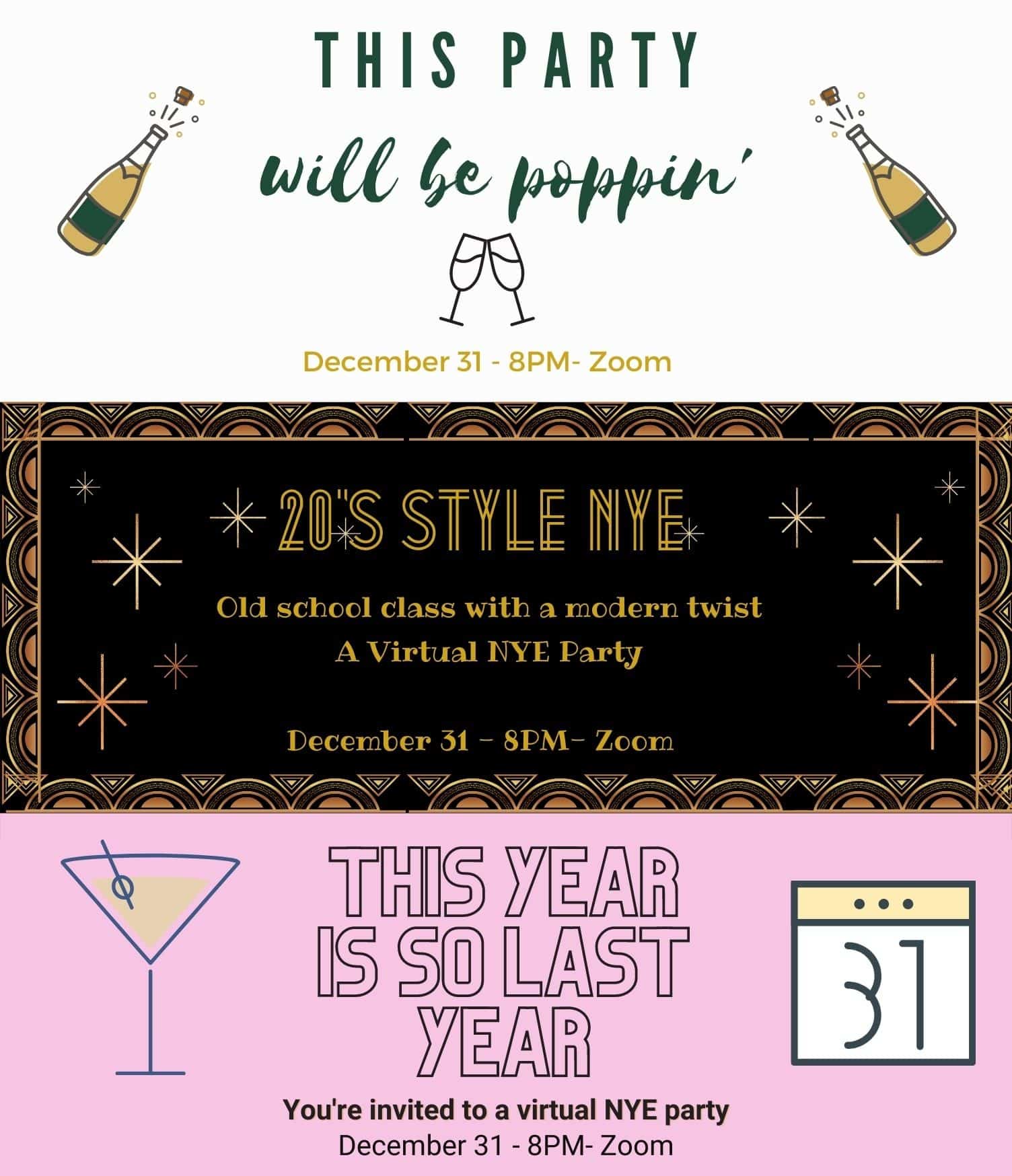 Virtual New Years invitations