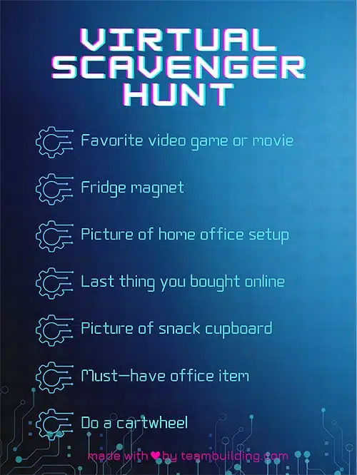 A picture of some scavenger hunt items