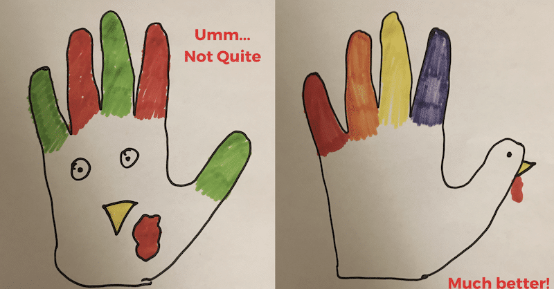 virtual Thanksgiving hand turkey